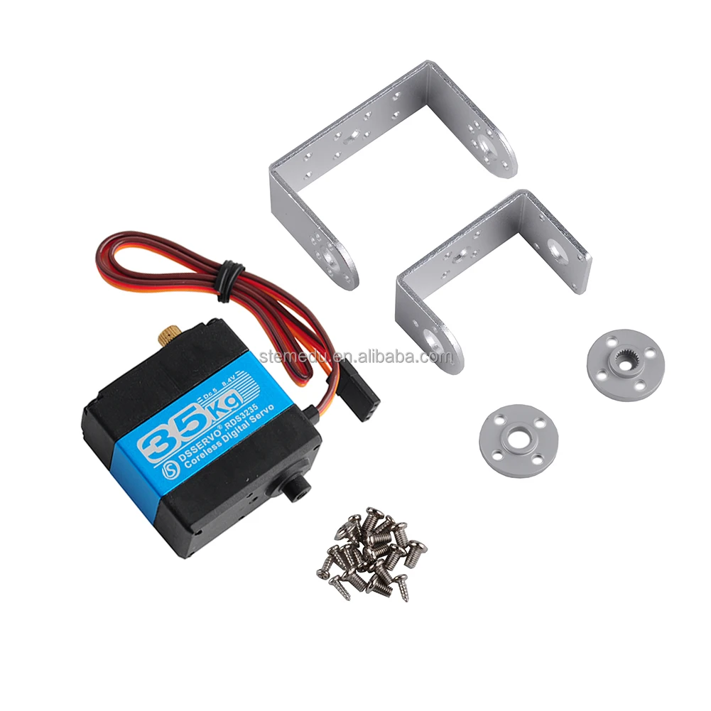 Stainless Steel Gear 35kg Coreless Servo Metal Case Standard Dual Shafts Axis Digital Servo RDS3235MG for Arduino Robot Servo Ro
