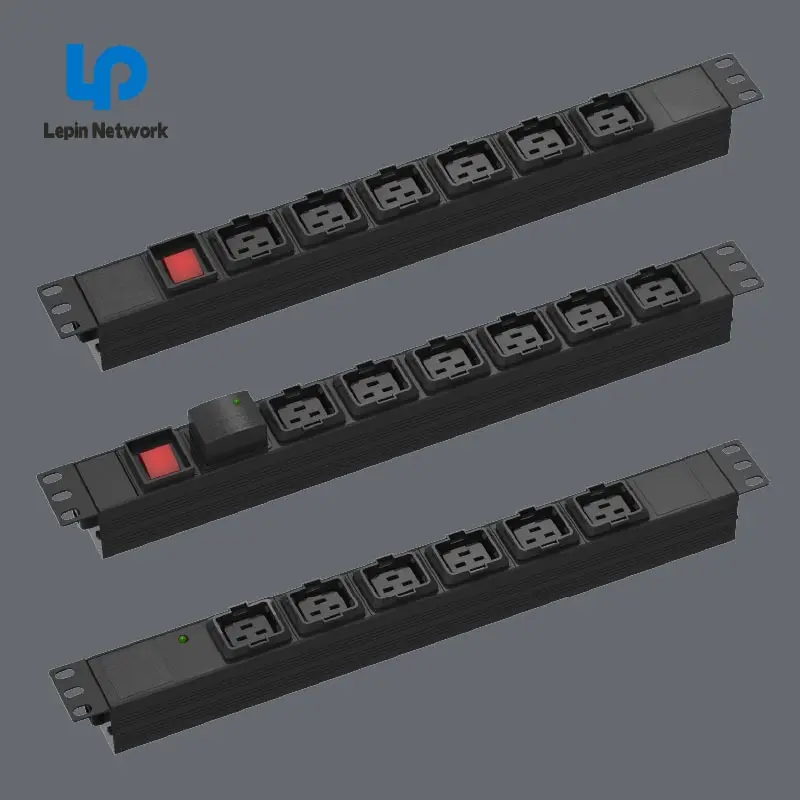 Customized 19' power distribution network Germany socket 8 port pdu 1u 19inch 16A 220V switch pdu