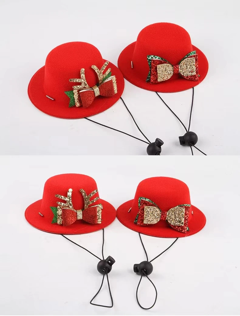 Pet Christmas  Hat Dog Cat Police Hat Pet Dress Up Accessories for Halloween Christmas Cosplay Role Play Party Photo Props