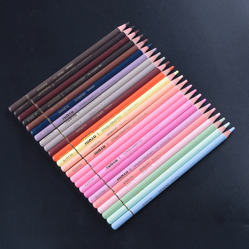 NYONI N8535 Professional Art Standard BassWood 24 Colors  People Skin Tints Oily Custom Colour Color Pencil