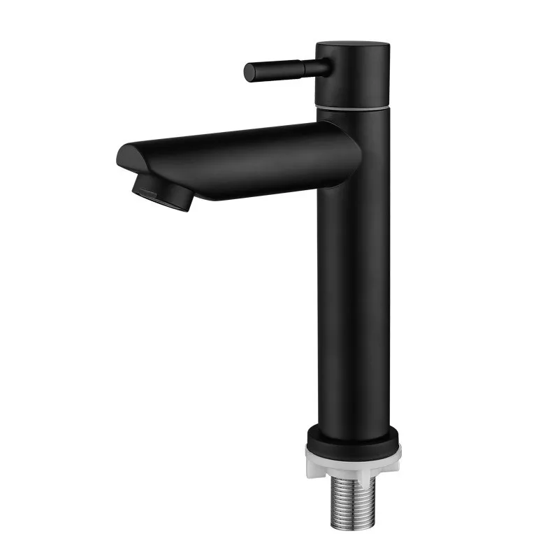 2024 Lead Free Stainless Steel Wash Face Bathroom Sink Faucets Mixer Basin Mixer Anti-scratch Water Tap Black Basin Faucets
