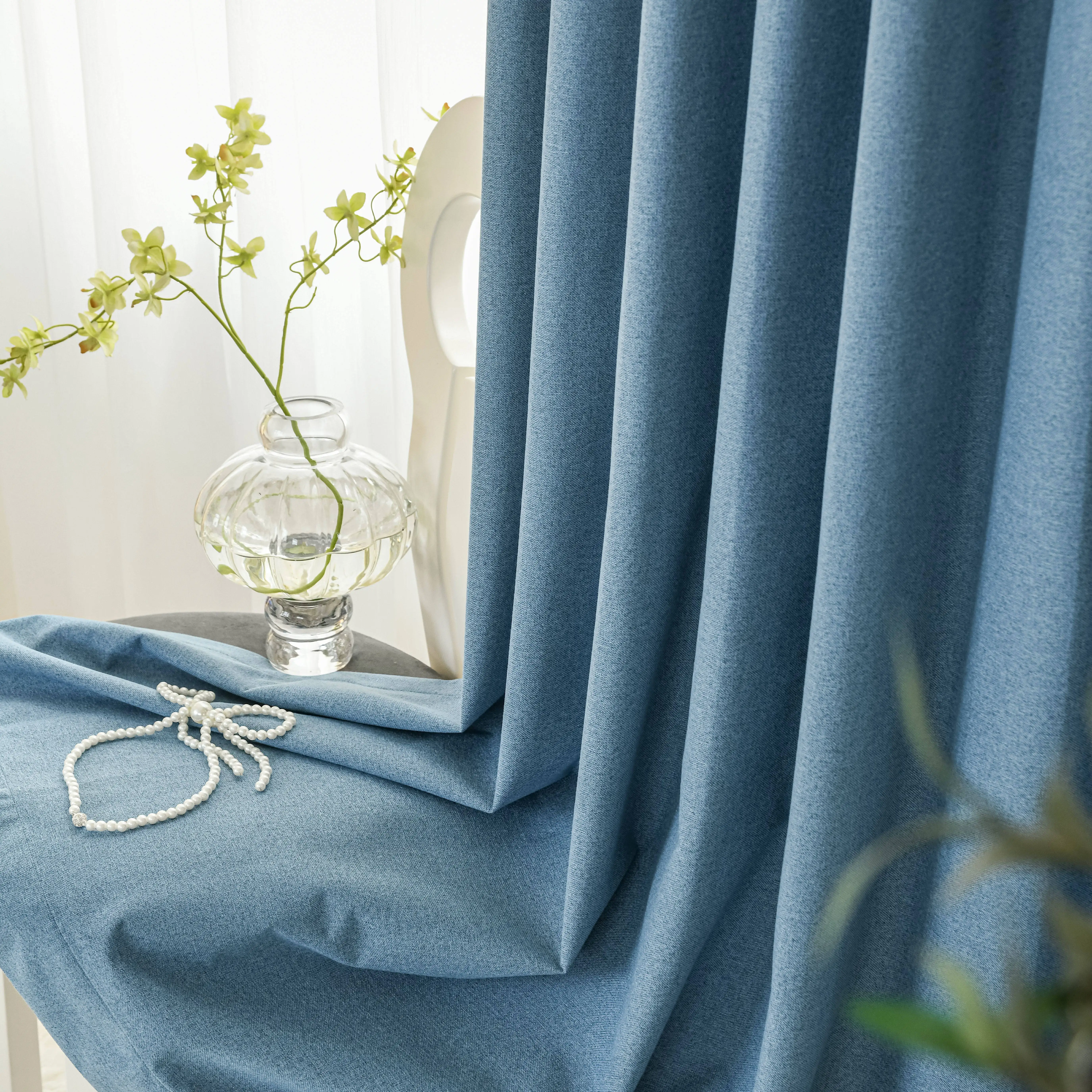 OY6 280cm Full Blackout Curtain 100% Polyester Suede Fabric TPU Laminated Technique Heavyweight Home Use Woven Knitted Style