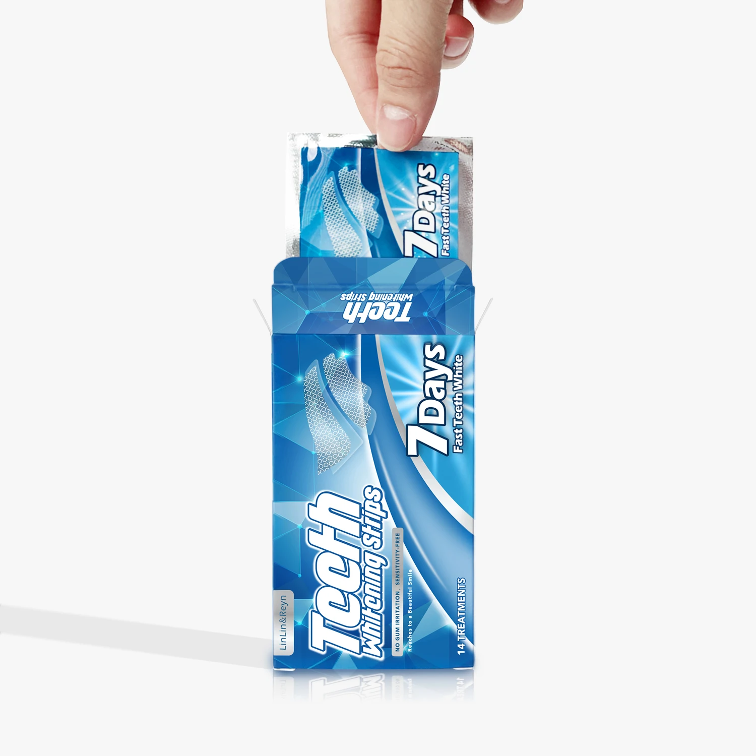 CE Approved Dental Home No Peroxide Teeth Whitening Strips For Sensitive Teeth With Custom Logo