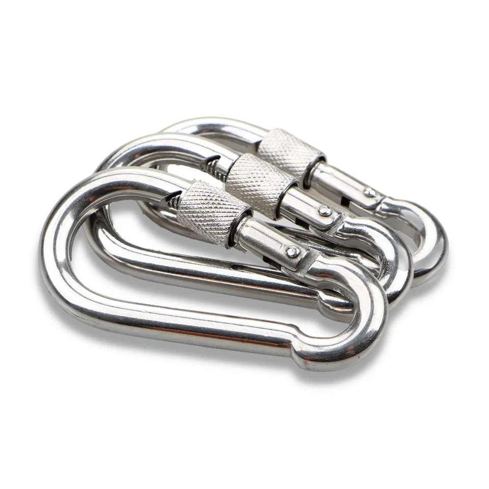 DIN5299 Stainless Steel Carabiner Carbine Snap Hook Spring Buckle Key Ring carabine Heavy Duty For Camping hiking
