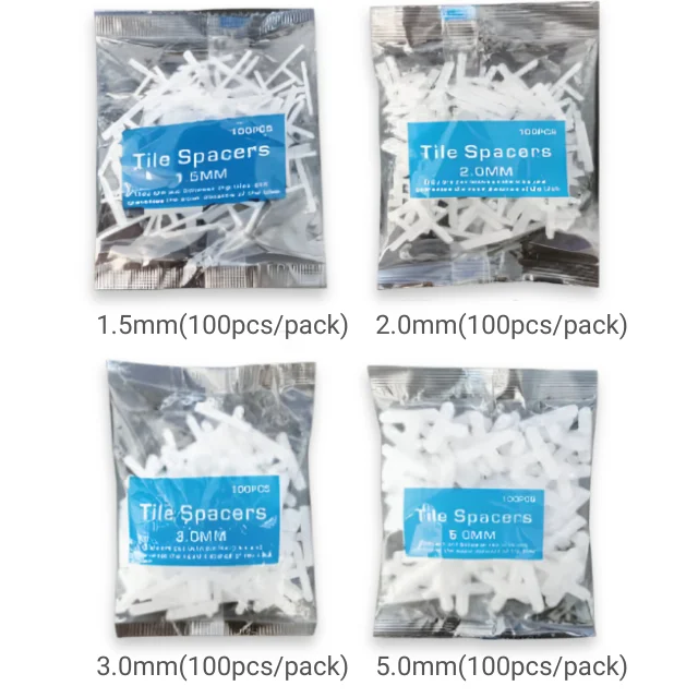 Hot Sale Modern Design Cross Tile Leveling System for Wall and Floor Tiles 1mm & 1.5mm PE Spacer Accessories