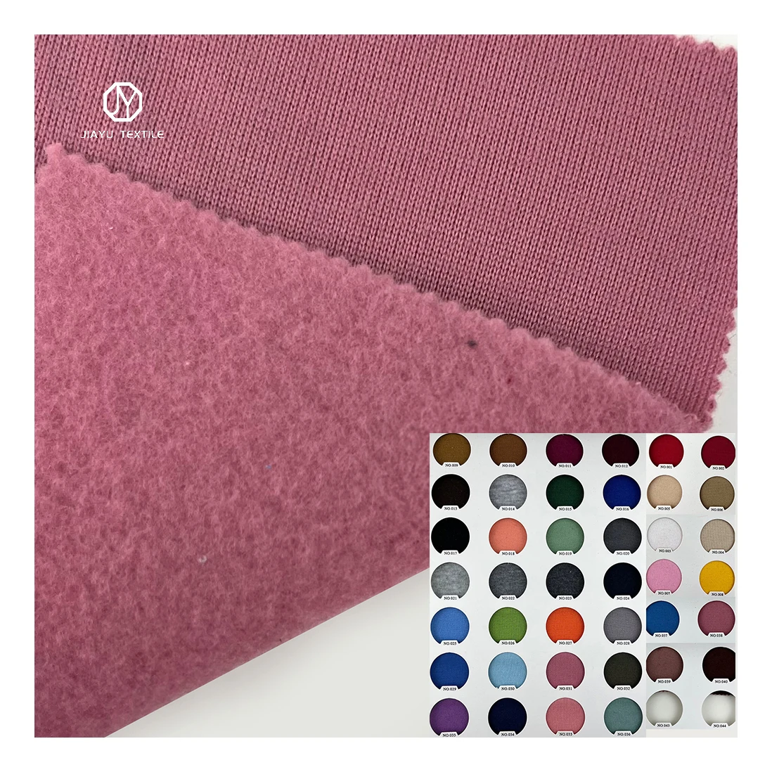 pink 32S Sweater brushed fabric 190gsm one size plain fleece Polyester Terry Hoodies sportswear fabric