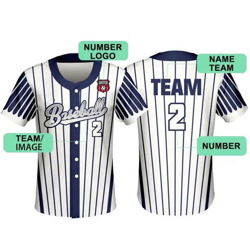 Wholesale Blank Sublimation Baseball Uniform Shirts American OEM Custom Team Baseball Jersey