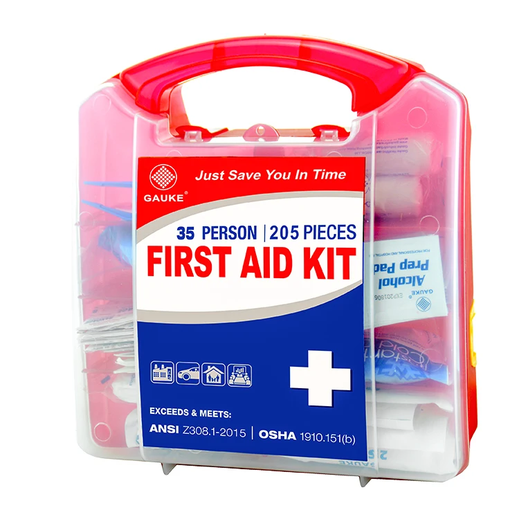 Бокс для аптечки первой помощи оптом, пластик, 147 штук, 25 человек, соответствует стандартам ANSI