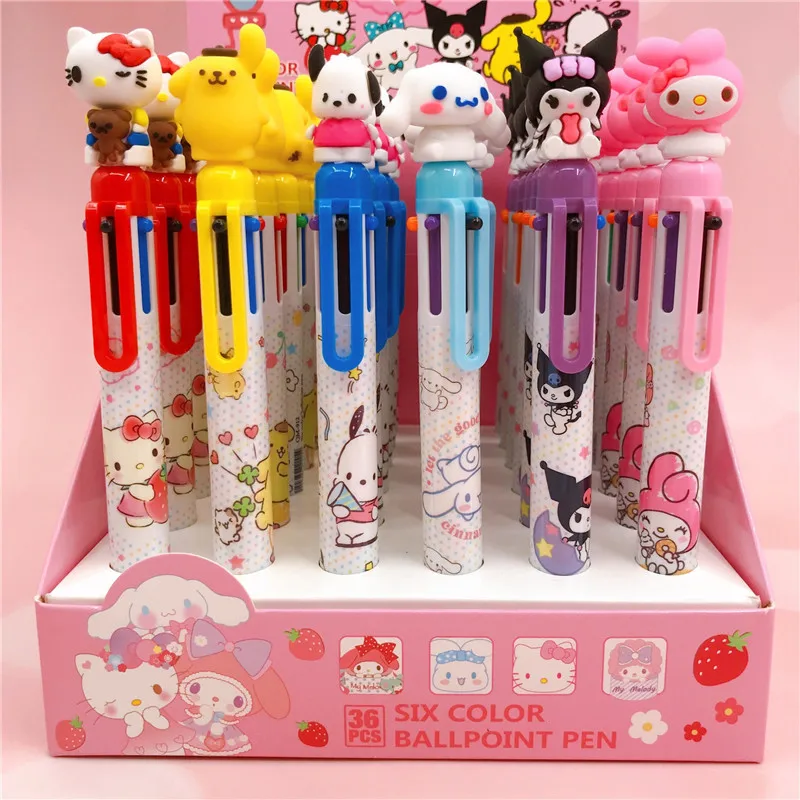 Kawaii School Stationery Kuromi pen, 6 colors KT melody ballpoint pen, Cute KT Kuromi ballpoint pen