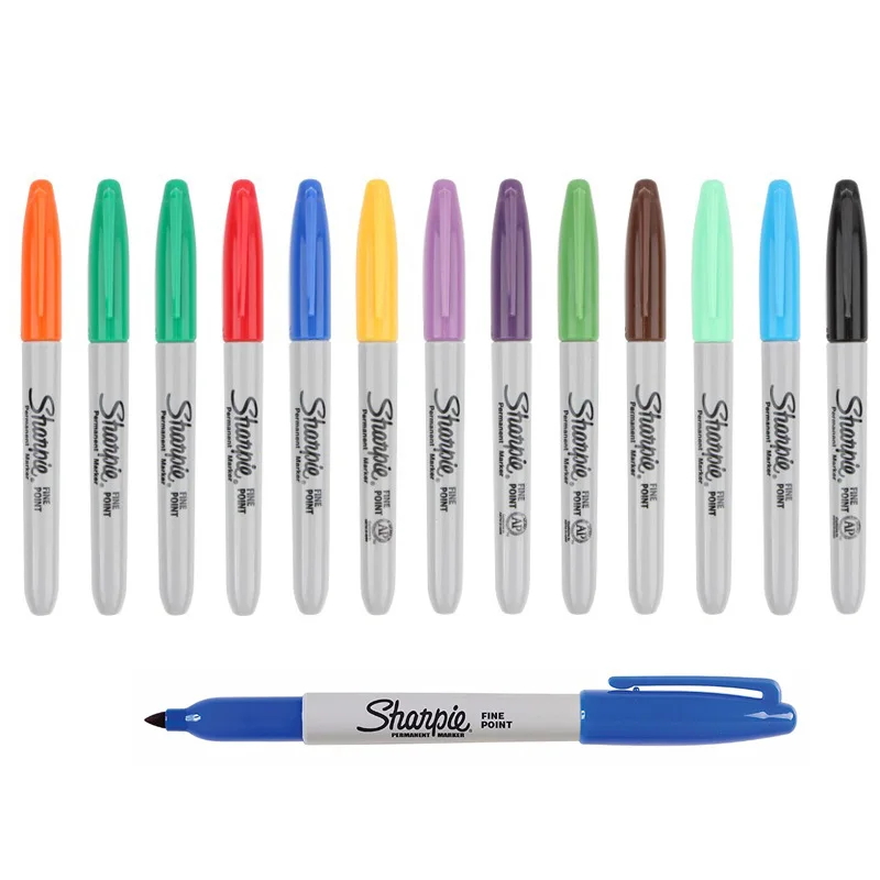 
sanford sharpie fine point permanent pen oil diy marker pen 1.0mm 12pcs AP ASTMD-4236 yellow 30035 