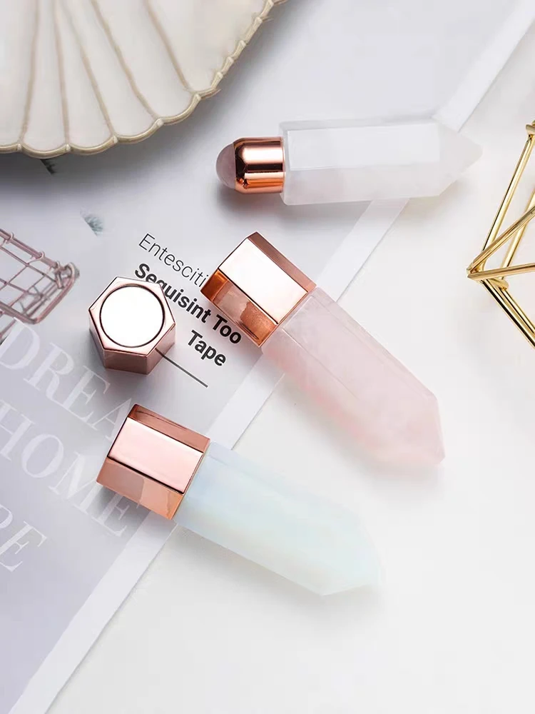 C&H Colorful Crystal Christening Gifts Refillable Roller Bottle Natural Jade Gemstone Roller Bottle