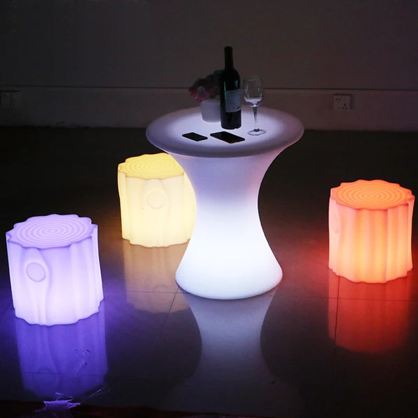 Li-battery electronic acrylic PE plastic round portable steady foot stool for garden