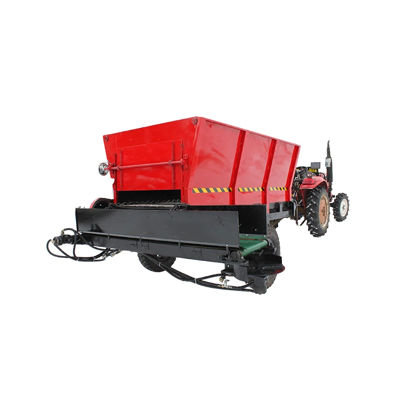 Max load 4000kg red fertilizer dispersed evenly tractor mounted manure spreader for horticulture
