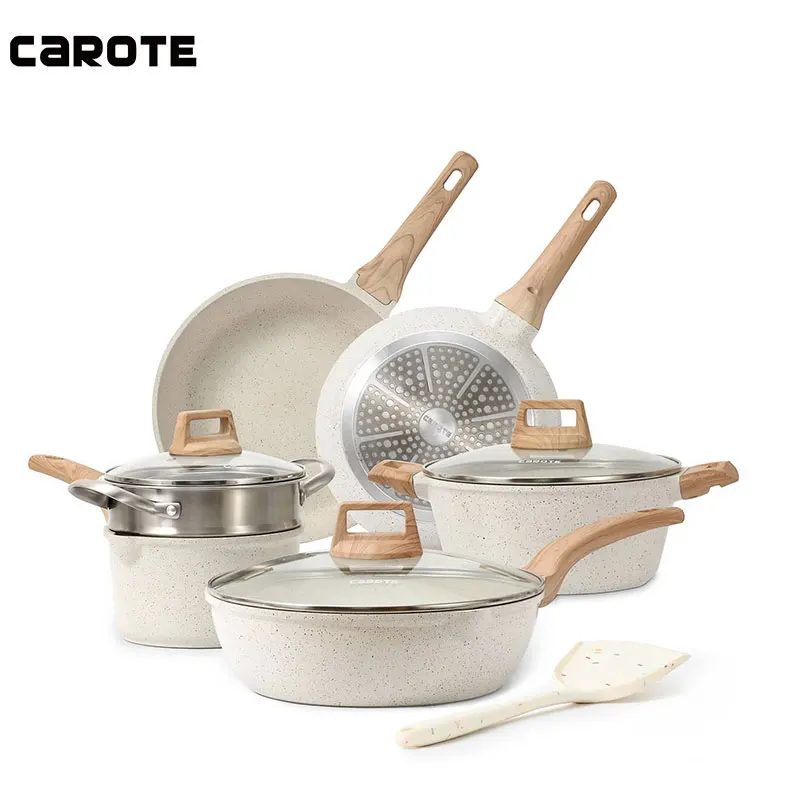 kitchen & table Carote granite coated aluminum home cooking non stick coated variety cookware set Durable forged cookware
