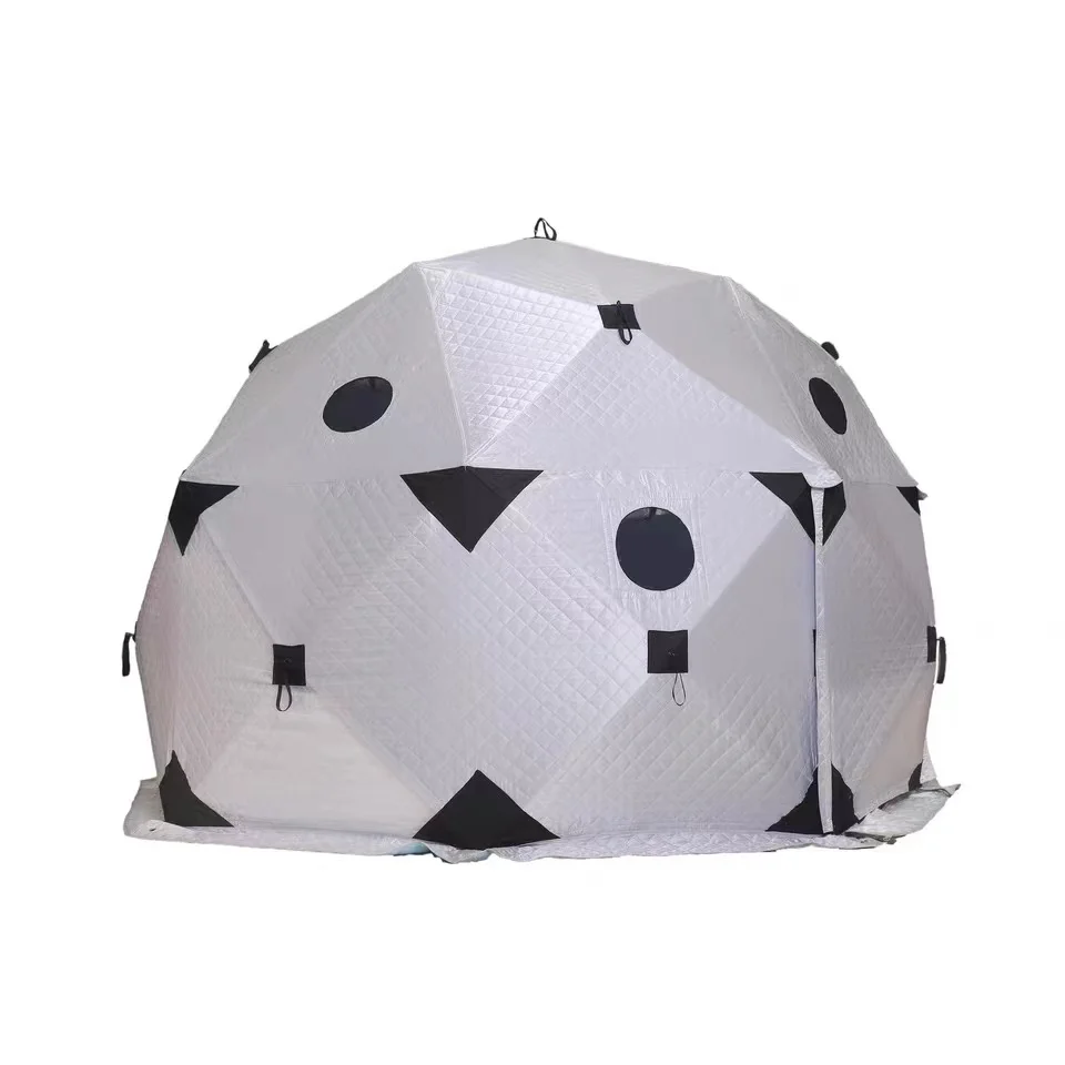 Large Winter Ice Fishing Tent 8-12 Person Camping Tourist Tent Three Layers Cotton Warm Winter Fishing Tent