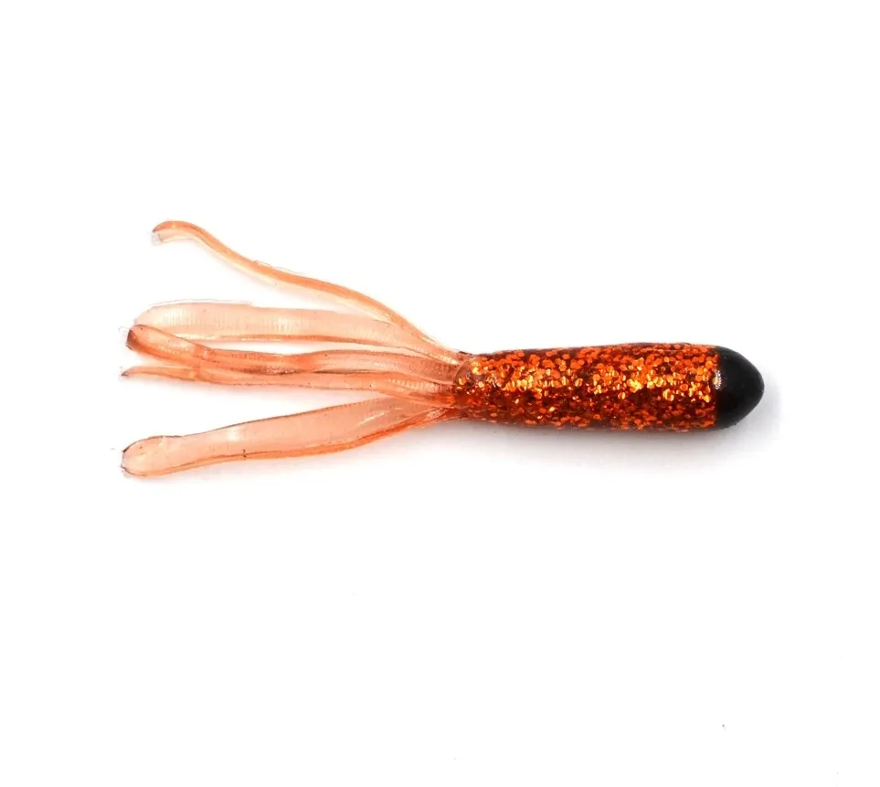 Silicone Tri-colors Salted Tube Bass Baits 5.5cm/0.8g Soft Artificial Worm Grub Squid Lures Sea Fishing