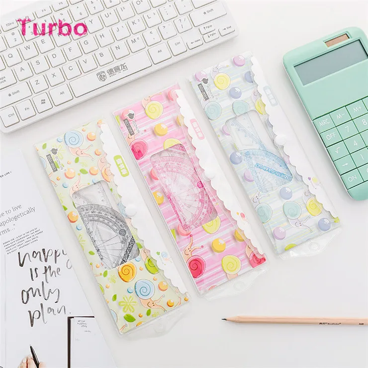 Школьные принадлежности классные измерительные инструменты канцелярские 4 шт. индивидуальный дизайн прозрачные пластиковые линейки для рисования наборы в