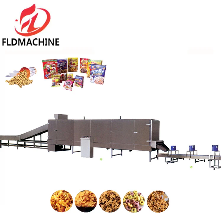 Chocos Sweet  Breakfast Cereal Corn flakes food manufacturing plant production Line machine