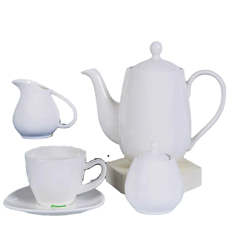 CANHUI Chinese Luxury Coffee Cup Saucers And Pot Arabic Ceramic Teapot Sets Modern Afternoon Porcelain Tea Set