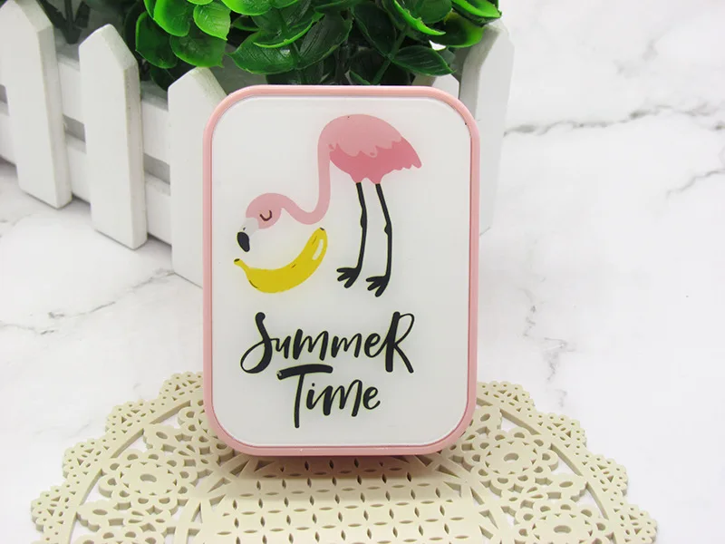 Contact lens case cute Flamingo  pupil box 2 pairs of companion box student myopia box