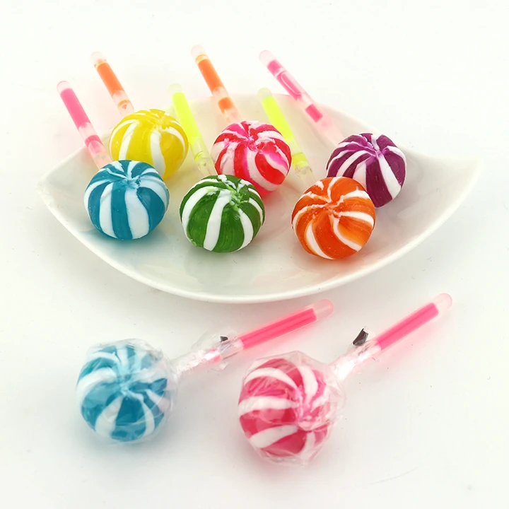 Halal rainbow round balls glow stick neon light fluorescent lollipop candy