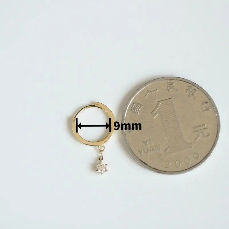 Customizable 9K Gold Zircon Chic Korean Ear Ring Short Chain with Small Drill Buckle Pearl Hoop Earrings for Wedding Gift  kj303 2