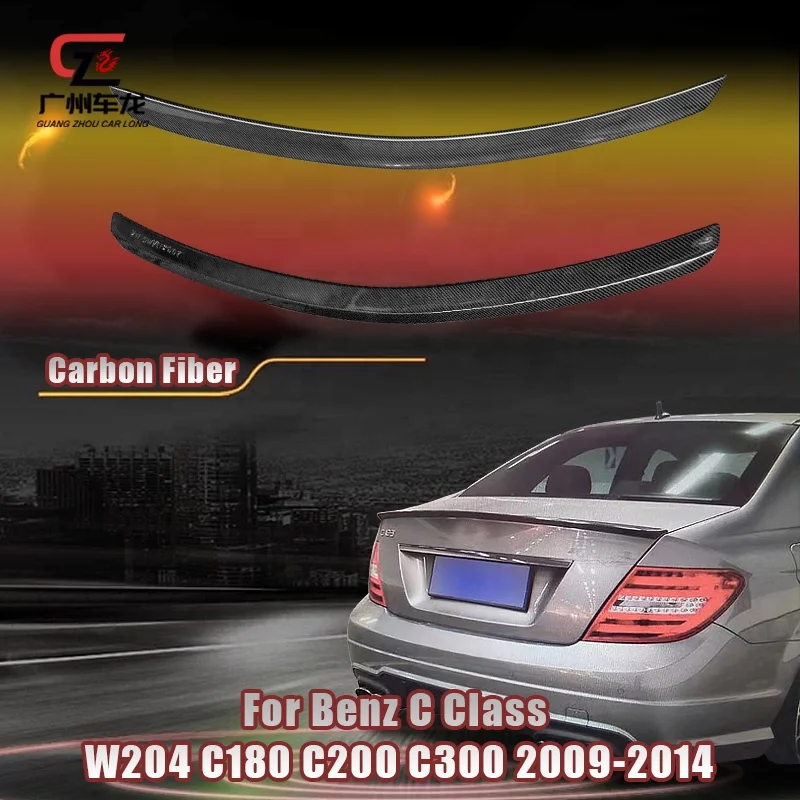 High Quality Carbon Fiber AMG style Rear Spoiler For Mercedes Benz C Class W204 C180 C200 C300 2009-2014 Car Spoiler