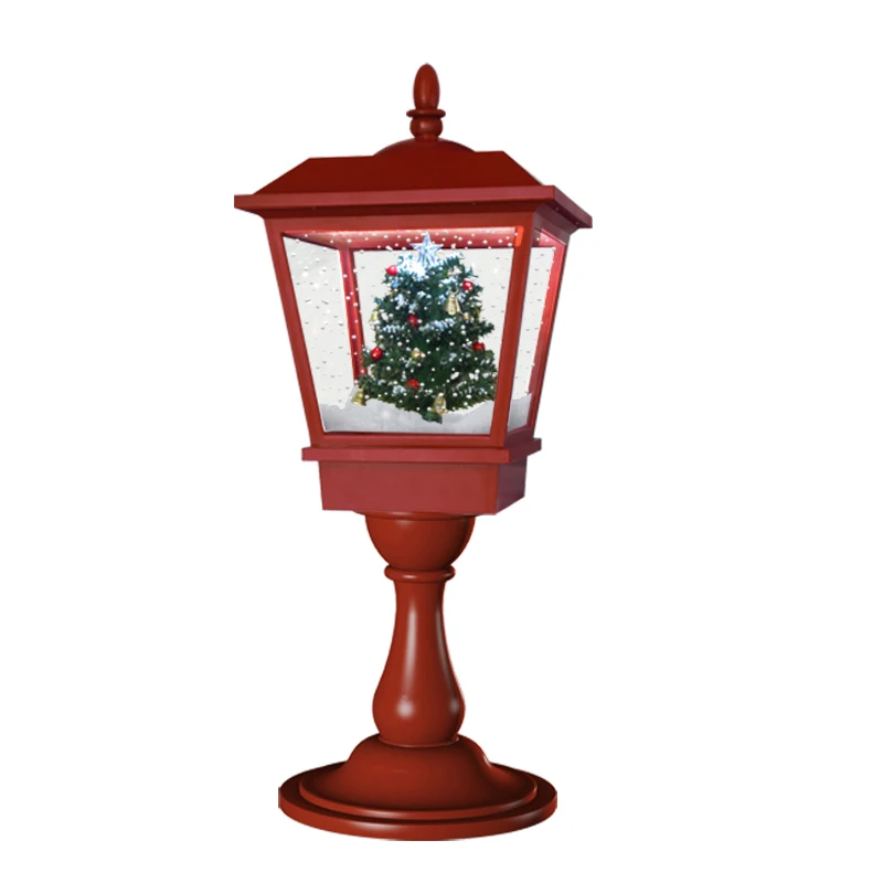 New Christmas Decorations Creative Mini Float Snow Lights Festive Set Decoration Power Props Street Lamp