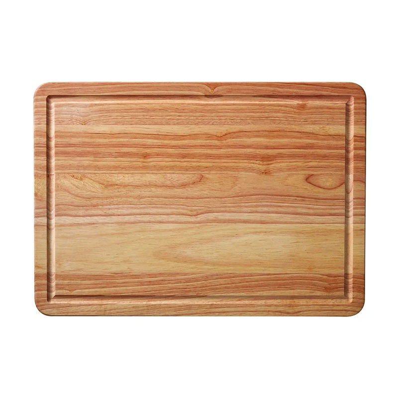 Custom Logo Oem & Odm Oak Wooden Chopping Board Wood Cutting Board with Trench