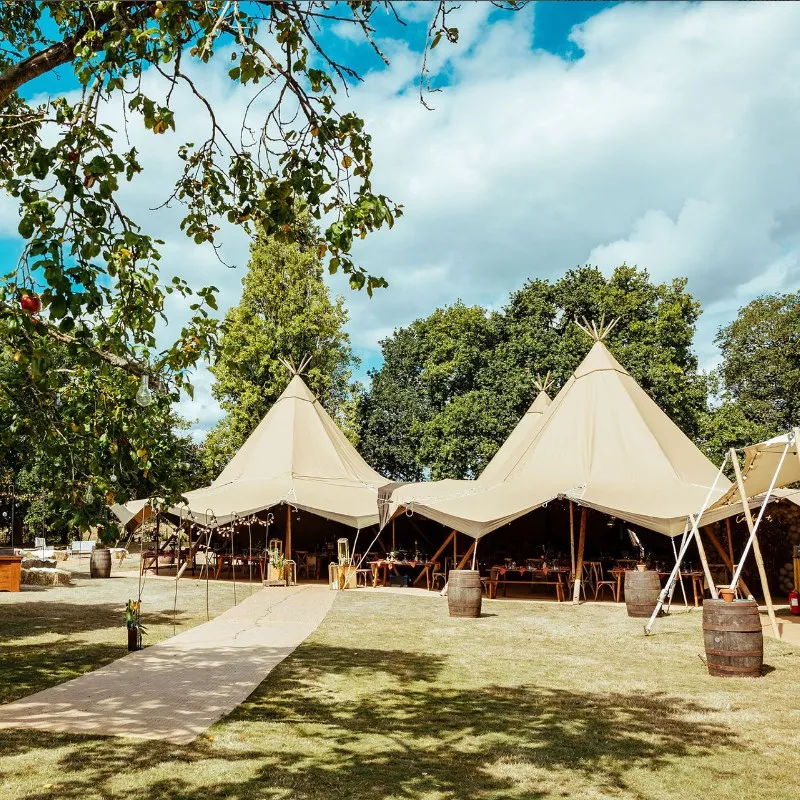 Outdoor large indian tipi wedding canvas glamping luxury tent for events