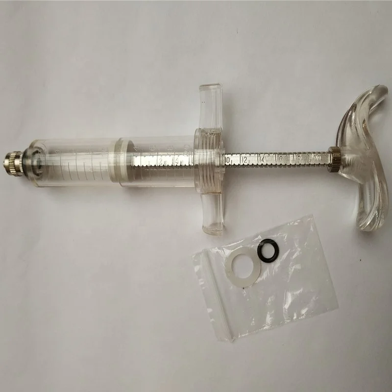 REUSABLE PLASTIC STEEL VETERINARY ANIMAL SYRINGE WITH DOSE NUT
