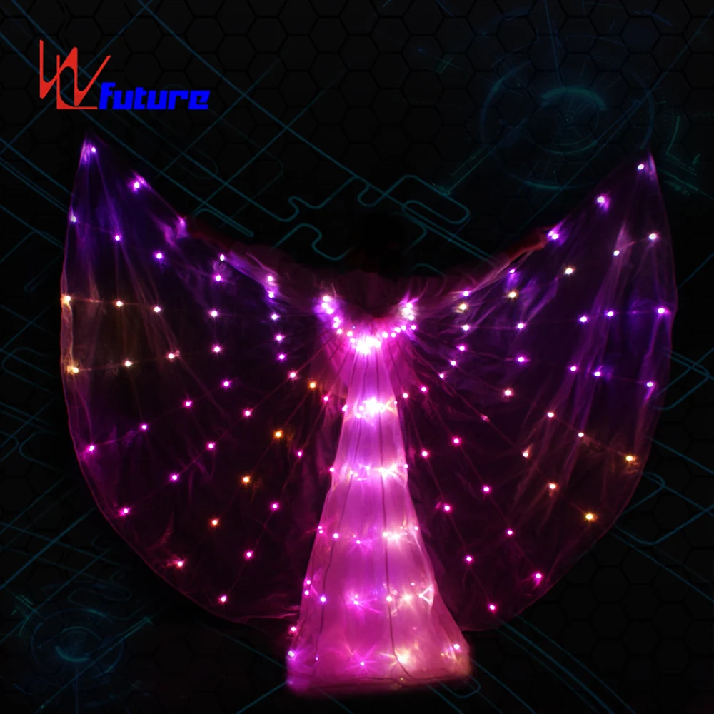 WL-0160 dance costume isis led belly dance wings adult size costume white feather angel wings