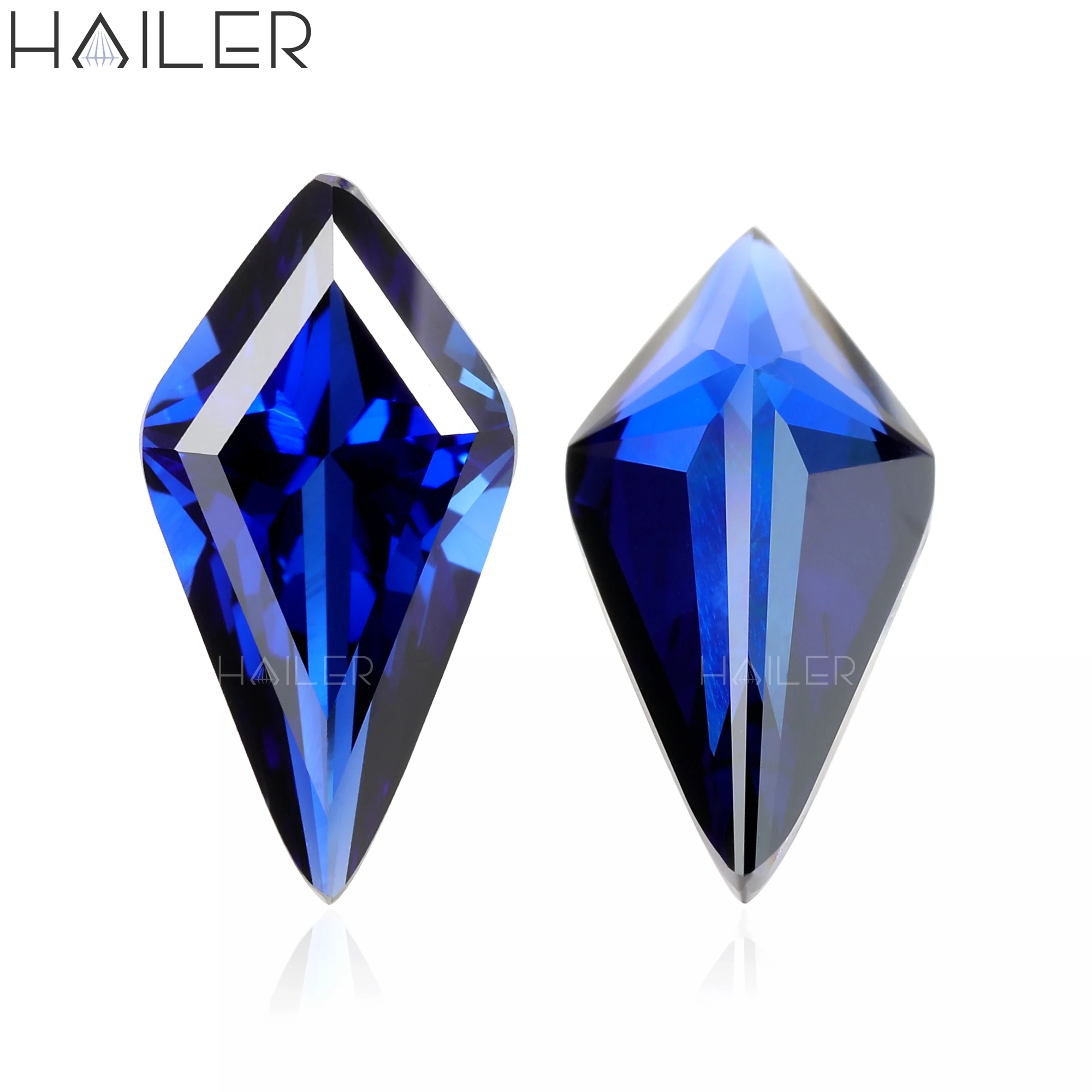 Kite Shape Lab Grown Gemstone China Loose Sapphire Stones Blue Sapphire