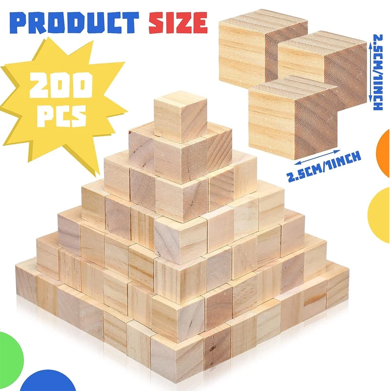 1 дюйм пустые деревянные кубики из натуральной сосны квадраты массива дерева для творчества искусство тяга живопись подарки незаконченные блоки