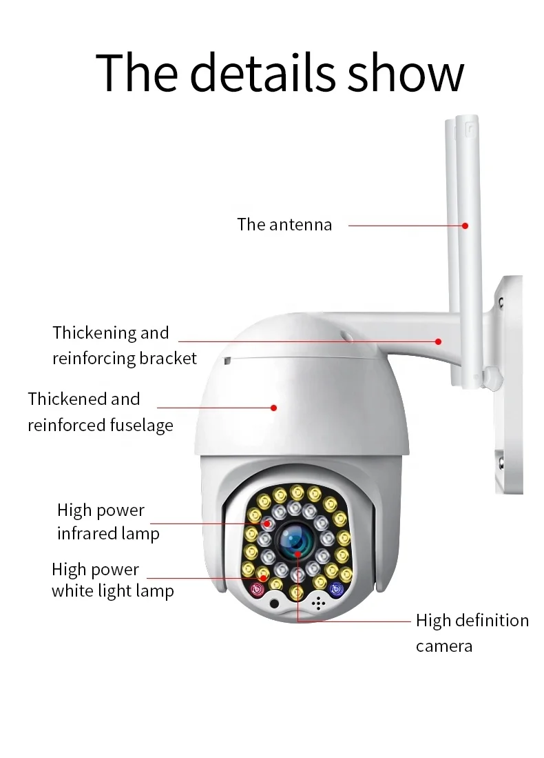 
2021 2/3MP wifi camera for home security PTZ two way audio auto tracking Ycc365plus security light camera 