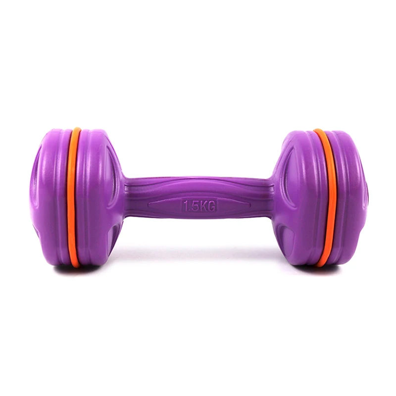 Colorful Plastic Sand-Filled Dumbbell 2kg Weight Home Use Fitness Equipment for Women