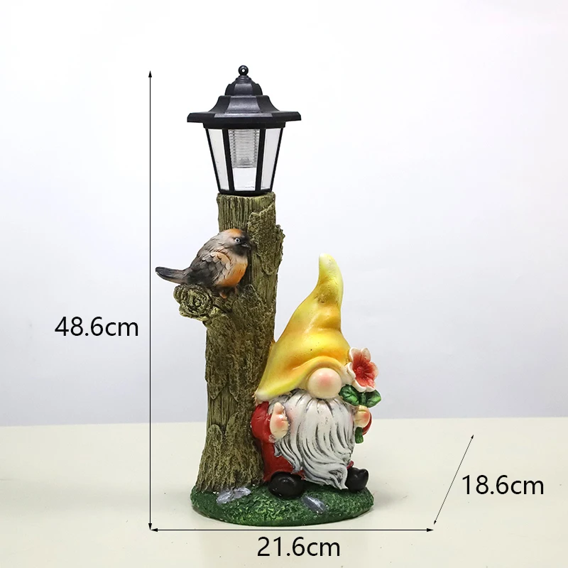Redeco New Arrival Set Of Garden Pot Gnomes Magnesia Crafts LED Solar Fashion Wholesale Christmas Gnome Magnesium oxide Crafts