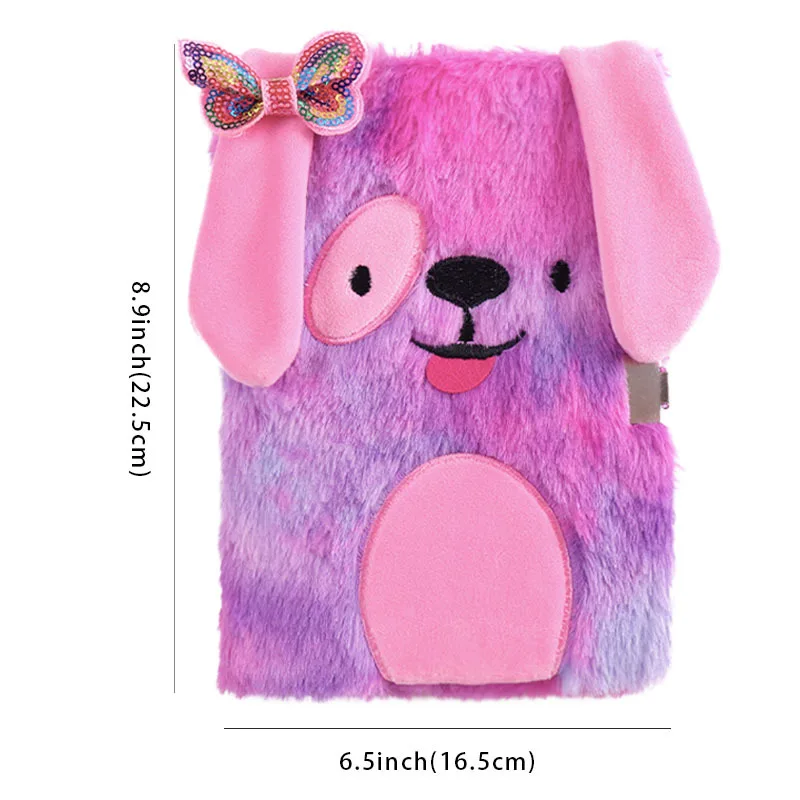 Cheap Cute Cartoon Plush A5 Diary Notebook Journal Secret Diary with Lock and Keys for bts girls