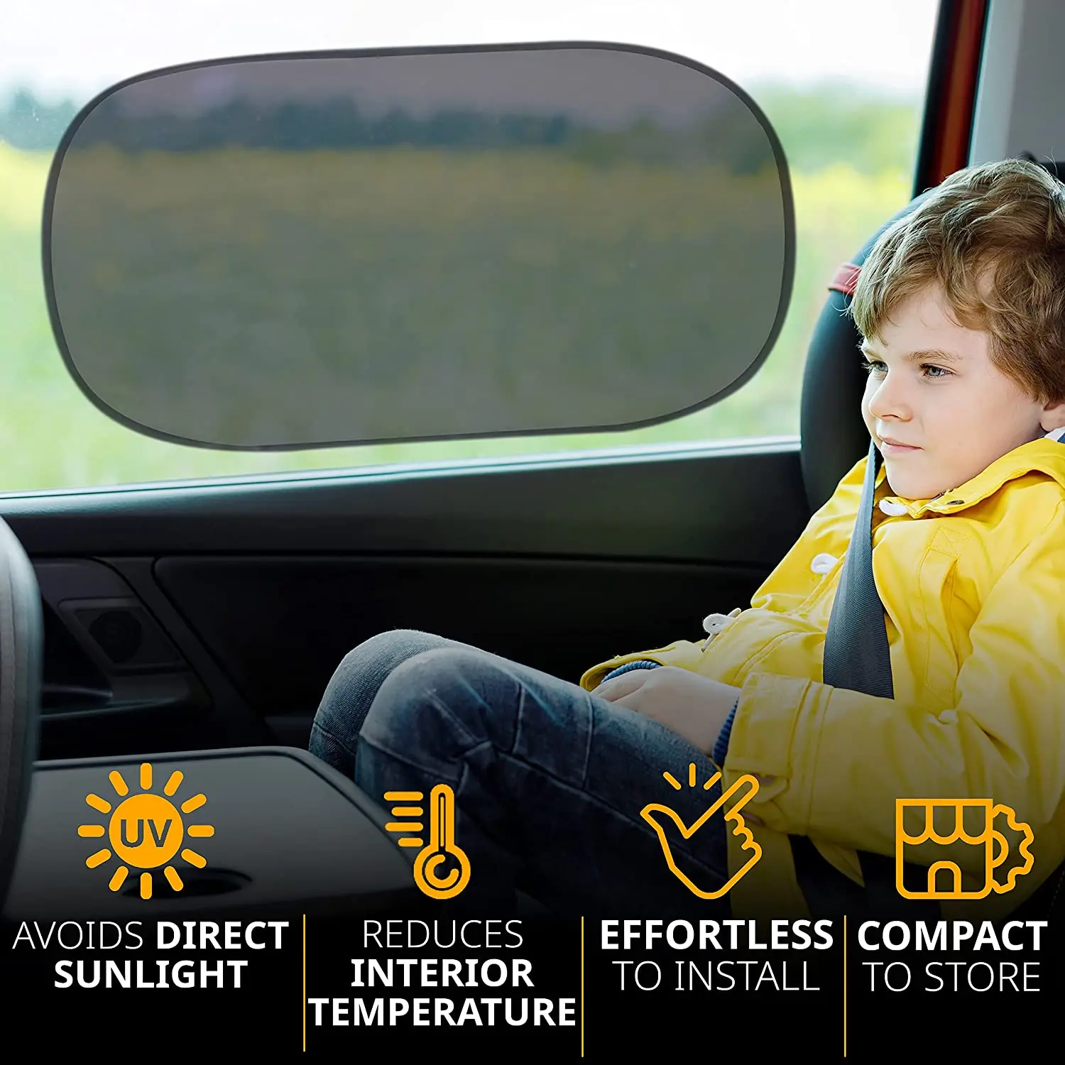 Foldable Universal Car Side Window Clings Sun Shade Baby Protector Auto Window Sunshade