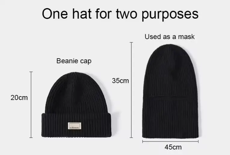 Wholesale Windproof custom skimask winter hat Men warm 1 Hole Knitted balaclava designer Custom ski mask