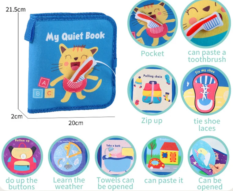 Children books with sound effects Newborn Intelligence Toddler Gift baby felt quiet book