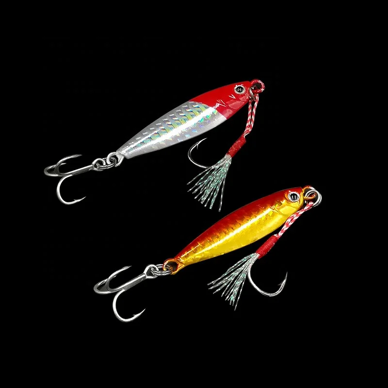 KM Wholesale Slow Pitch10g15g 20g 30g metal jigging lead alloy lure Fishing Bait Jig Spoon Sinking for Tuna