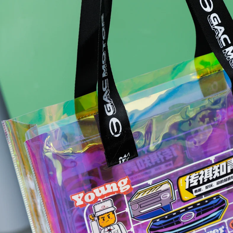 PVC plastic transparent net red jelly bag colorful beach radium shooter shoulder bag shopping bag