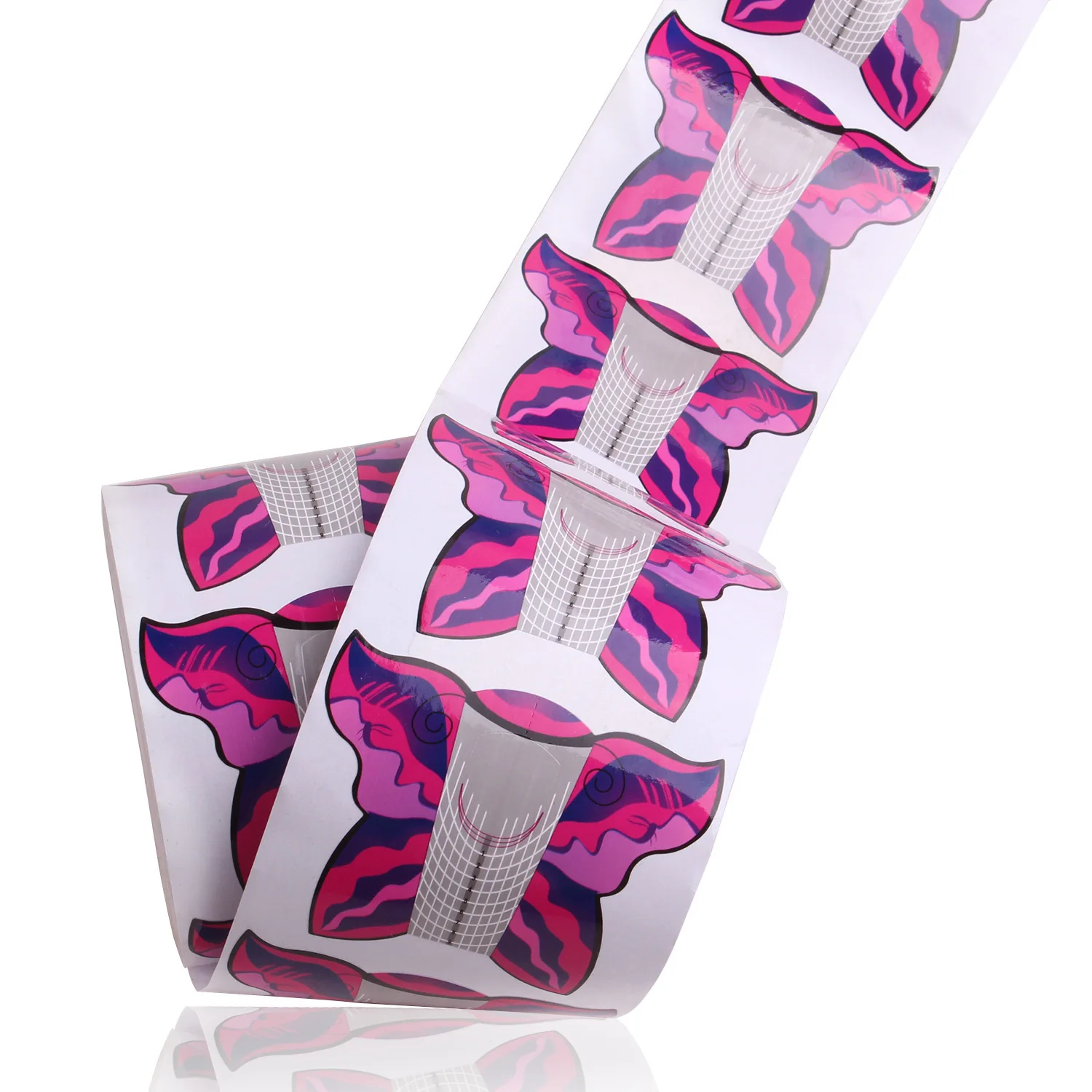 High quality Holographic Paper Nail form Custom LOGO Strong plastic nail forms for Acrylic nail