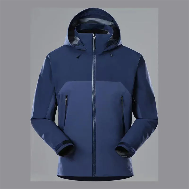 Leisure Style Smart Casual Navy Black Gray Windbreaker Jacket of  Hoodie Water Repellent Jacket for Men
