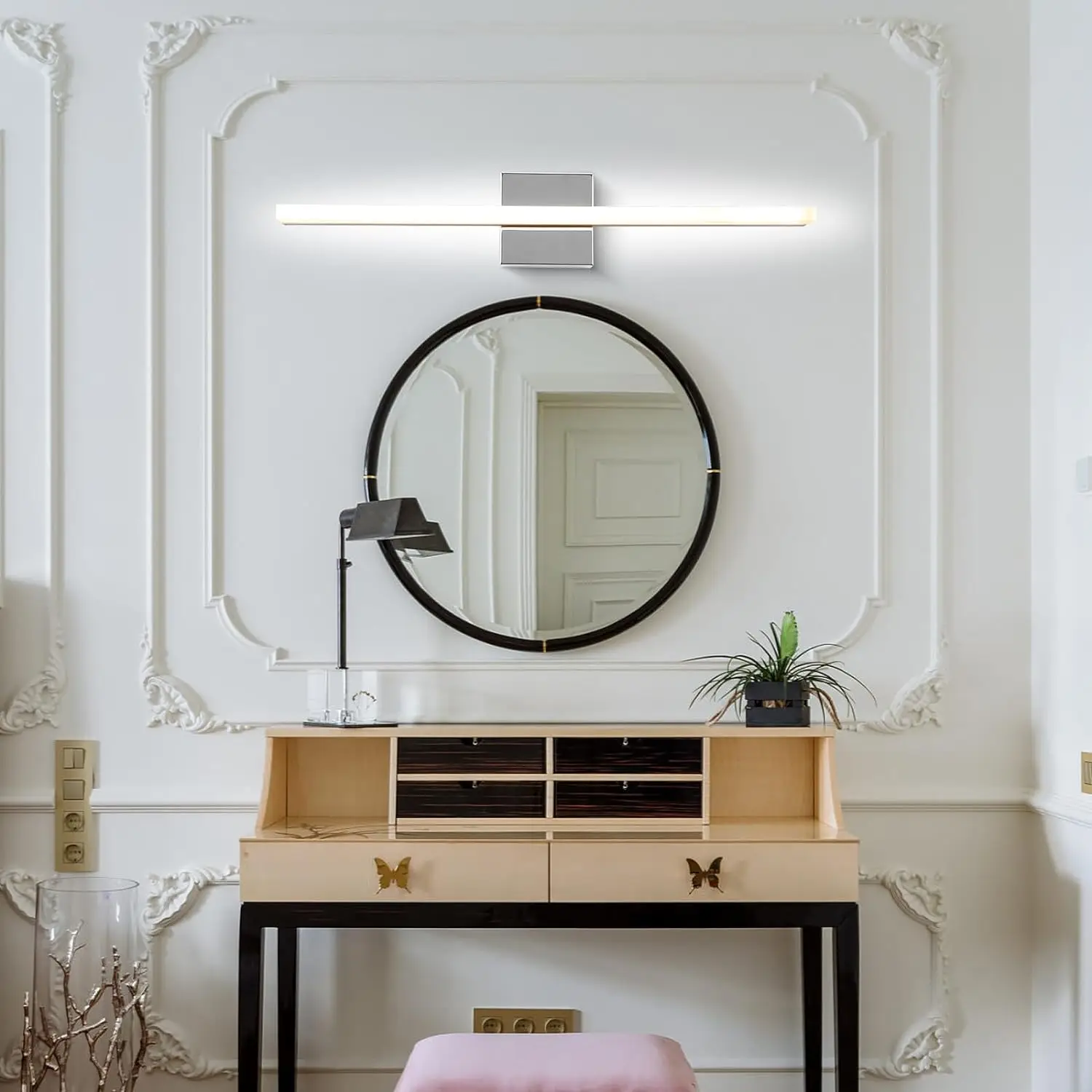 ETL Modern Bathroom Vanity Light Fixtures 24 Inch Dimmable LED Vanity Light Bar Over Mirror Wall Sconces for Indoor Lighting