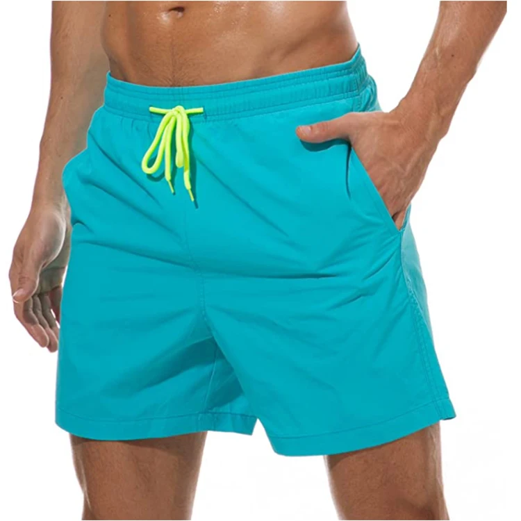 custom logo mens quick dry swim trunks board beach swimming shorts 4 way stretch 2021