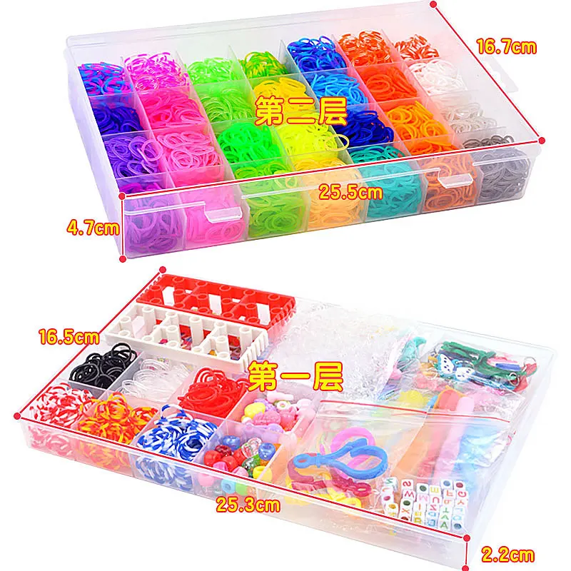 3800pcs Colorful Rubber Bands DIY Bracelet Making Loom Bands Starter Kit For Kids