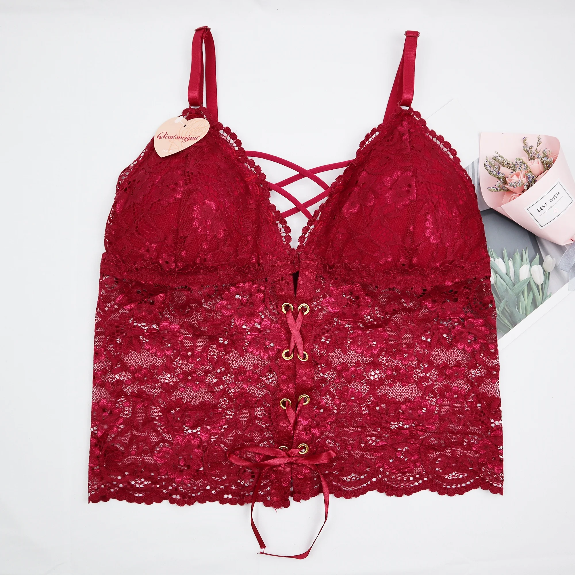 Factory Outlet custom brand New summer fashion women sexy tanks tops vest mature ladies Breathable lace underwear