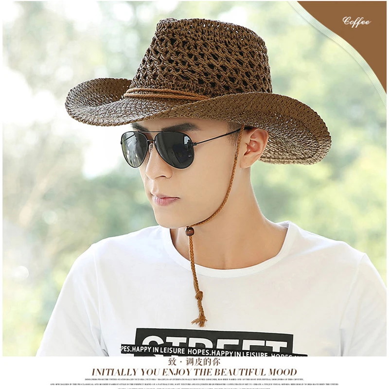 Соломенная ковбойская шляпа ручной работы мексиканские шляпы с широкими полями летняя пляжная шляпа от солнца западная ковбойская шляпа Панама